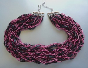 Pink and Black twist necklace - HMJS