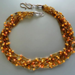 Yellow and orange stone necklace - HMJS