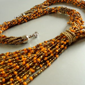 Orange & Brown long necklace