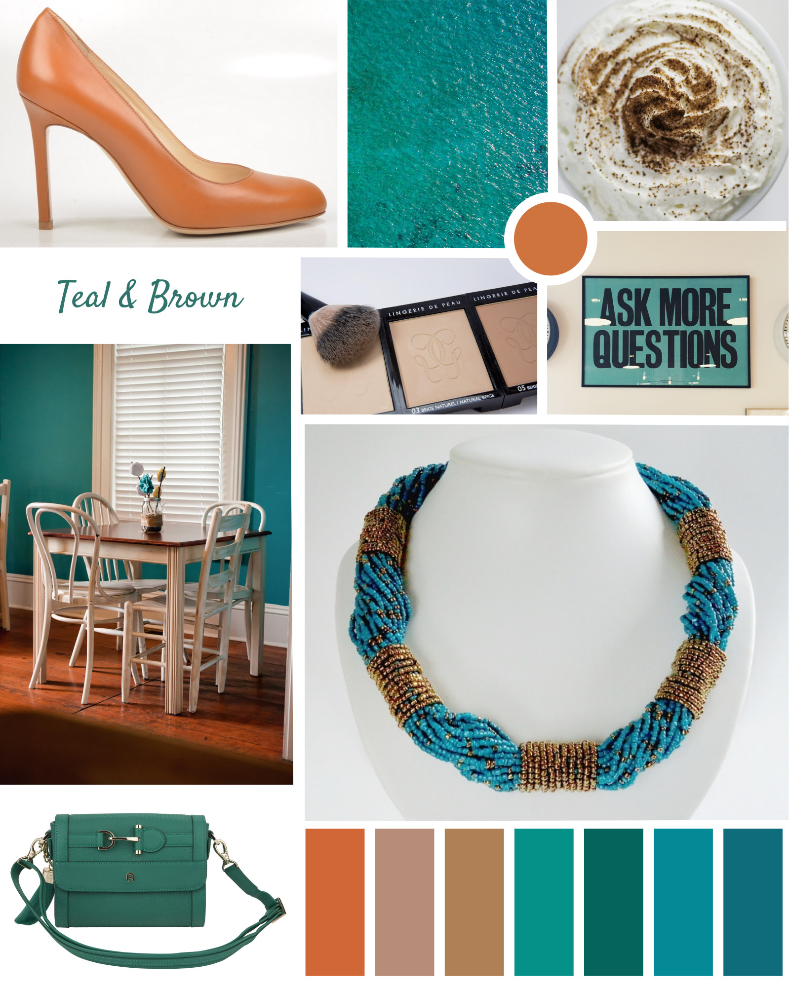 Teal & Brown Moodboard by HMJServices