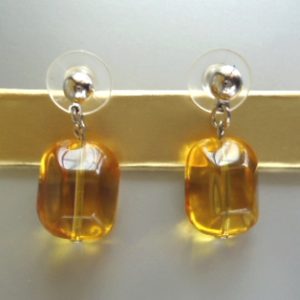 Earrings, Glowing Glass Necklace