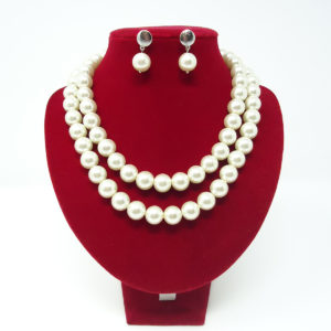Double Strand Pearl Collar Necklace