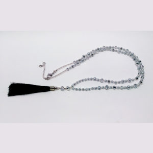 Mixed Silver Pearl Silk Tassel Necklace by HMJServices