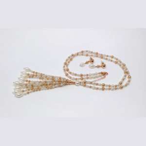 Cream and Gold Pearl Tasselled Jewellery Set by HMJServices