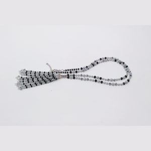 Silver Gray Pearl Tassel Necklace by HMJServices