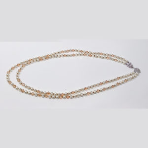 Layered Cream Pearl & Crystal Necklace by HMJServices