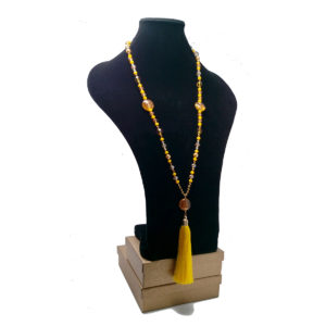 Yellow Silk Tassel Necklace by HMJServices