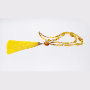 Yellow Silk Tassel Necklace by HMJServices