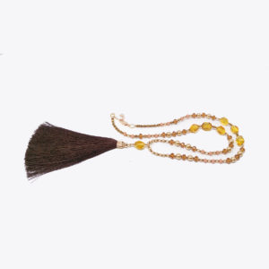 Gold Brown Silk Tassel Necklace by HMJServices