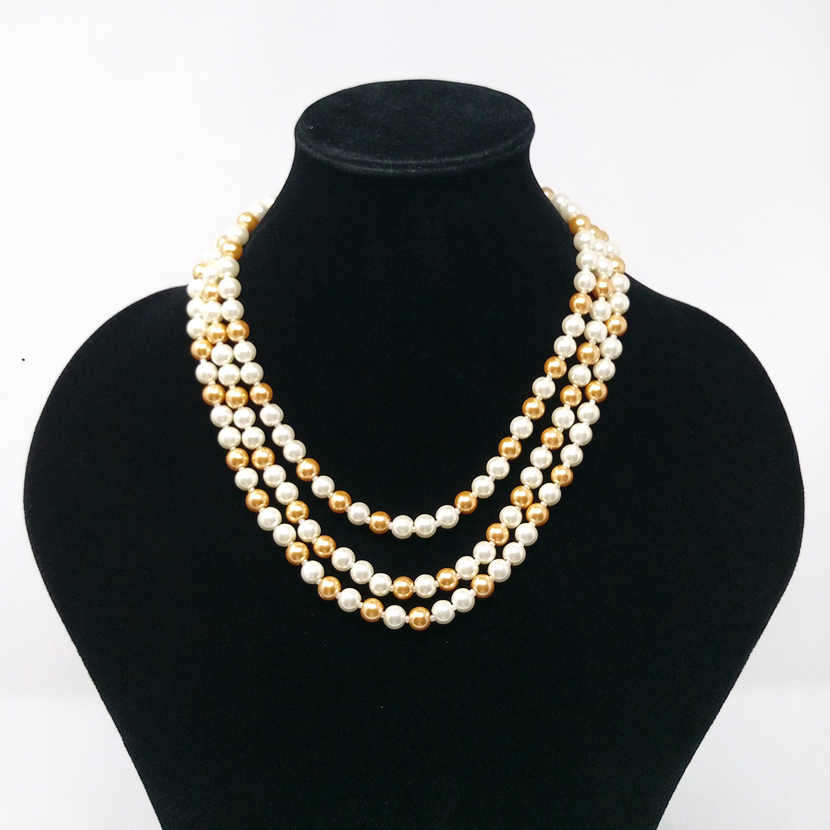Layered Cream & Gold Pearl Necklace - HMJServices