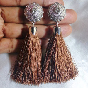 Statement Silk Tassel Earrings by HMJServices